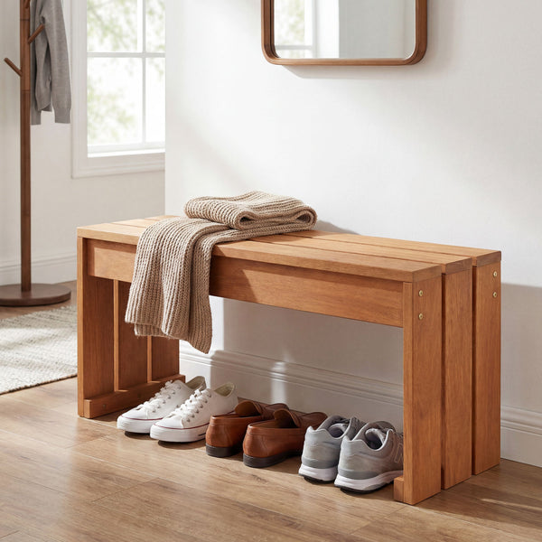 Multipurpose use for side table  plant stand or storage rack<br>Sturdy thickened wood slats for even weight distribution<br>Strong 242 lbs/440 lbs weight capacity for steady seating<br>Natural wood grain for minimalist design<br>Easy to move between indoo