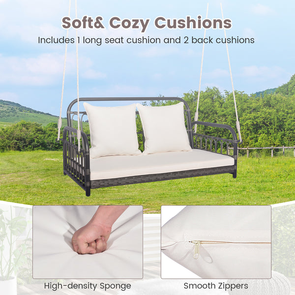 Colorfast hand-woven PE wicker for higher outdoor durability <br>Provide you with a comfy sitting experience with soft padded cushions <br>Removable and washable cushion cover for great convenience <br>Please always keep cushions dry for prolonged service
