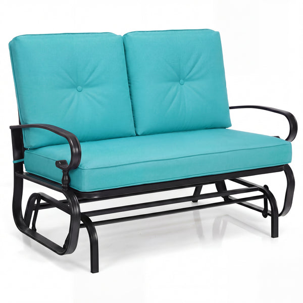 Make the outdoor enjoyment even longer with this outdoor swing glider bench! Â  Through swinging back and forth  this 2-person patio glider chair not only brings a smooth and quiet rocking experience  but also allows you and the one you loved to swing tog