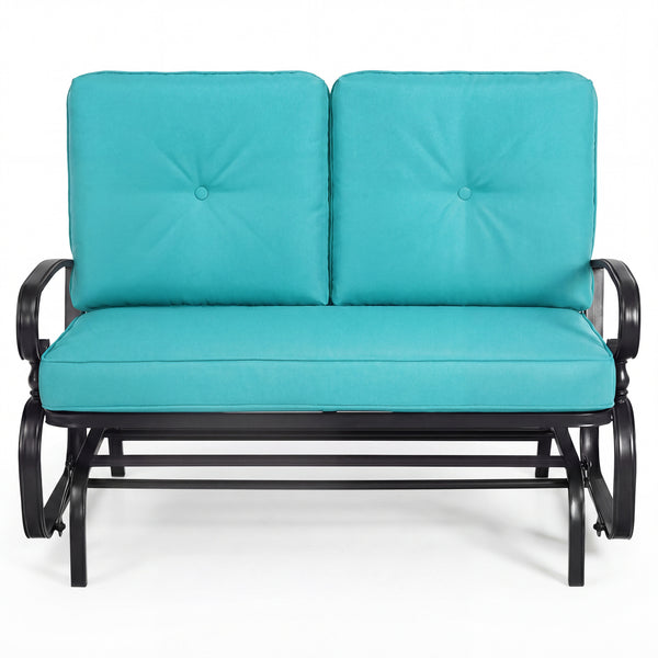 Make the outdoor enjoyment even longer with this outdoor swing glider bench! Â  Through swinging back and forth  this 2-person patio glider chair not only brings a smooth and quiet rocking experience  but also allows you and the one you loved to swing tog