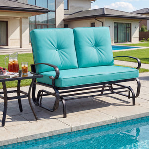 Make the outdoor enjoyment even longer with this outdoor swing glider bench! Â  Through swinging back and forth  this 2-person patio glider chair not only brings a smooth and quiet rocking experience  but also allows you and the one you loved to swing tog