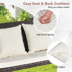 Spacious sitting area accommodates 2 people at the same time <br>Heavy-duty metal structure loads up to 800 lbs <br>Cozy seat and back cushion bring you endless comfort <br>Smooth zipper for easy maintenance of cushion cover <br>Swing safely with sturdy h