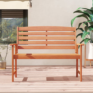 Solid wood construction for long-lasting use<br>Suitable for 2 people with a 530 lbs weight capacity<br>Curved seat ensures a better fit to your body curves<br>Slatted backrest and comfortable armrests for added comfort<br>Designed for stability thanks to