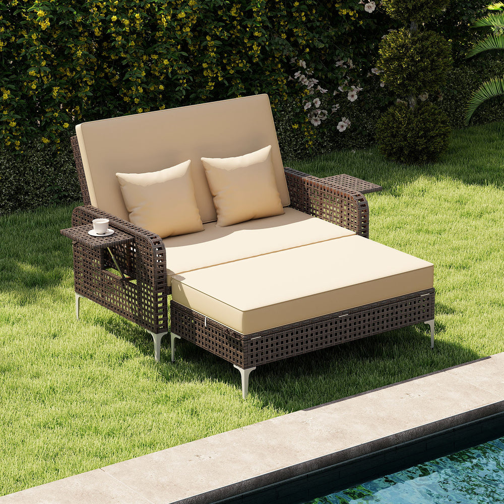 4-level adjustable backrest satisfies multiple relaxing demands<br>Heavy-duty metal frame with adjustable foot pads for strong support<br>Both the loveseat and ottoman can withstand 800 lbs heavy weight<br>Soft cushions and pillows for ultimate coziness<b