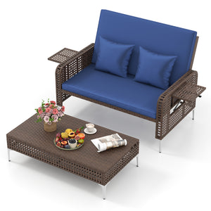 4-level adjustable backrest satisfies multiple relaxing demands<br>Heavy-duty metal frame with adjustable foot pads for strong support<br>Both the loveseat and ottoman can withstand 800 lbs heavy weight<br>Soft cushions and pillows for ultimate coziness<b