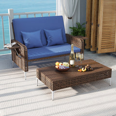 4-level adjustable backrest satisfies multiple relaxing demands<br>Heavy-duty metal frame with adjustable foot pads for strong support<br>Both the loveseat and ottoman can withstand 800 lbs heavy weight<br>Soft cushions and pillows for ultimate coziness<b