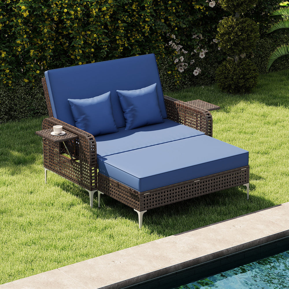 4-level adjustable backrest satisfies multiple relaxing demands<br>Heavy-duty metal frame with adjustable foot pads for strong support<br>Both the loveseat and ottoman can withstand 800 lbs heavy weight<br>Soft cushions and pillows for ultimate coziness<b