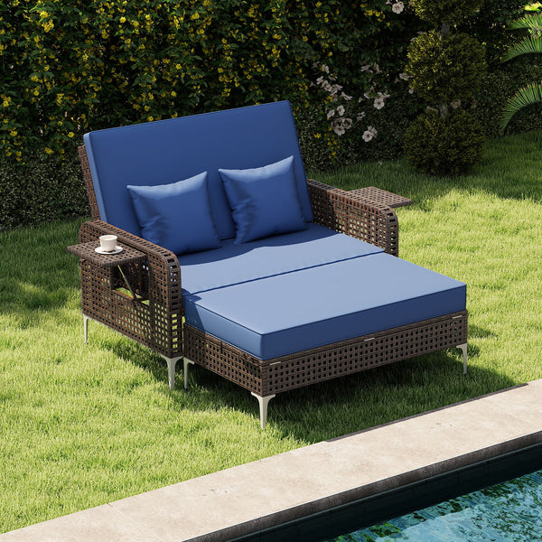 4-level adjustable backrest satisfies multiple relaxing demands<br>Heavy-duty metal frame with adjustable foot pads for strong support<br>Both the loveseat and ottoman can withstand 800 lbs heavy weight<br>Soft cushions and pillows for ultimate coziness<b