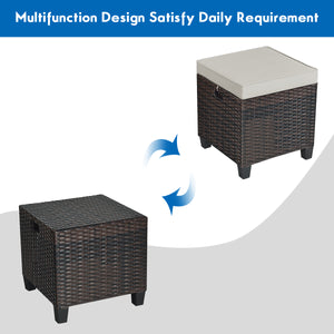 The sturdy and solid steel frame ensures sturdiness and durability<br>Premium and hand-woven rattan suitable for outdoor<br>Premium cushions for maximum comfort<br>The water-proof cushion cover is removable and washable<br>Fixed by ropes to prevent the cu
