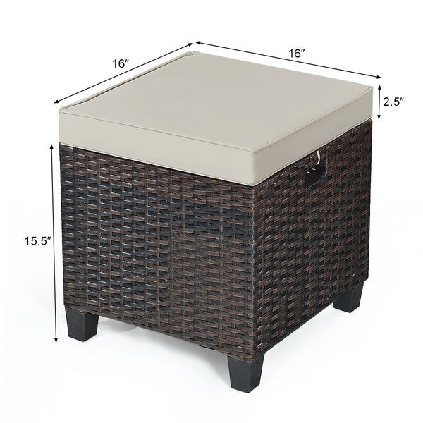 The sturdy and solid steel frame ensures sturdiness and durability<br>Premium and hand-woven rattan suitable for outdoor<br>Premium cushions for maximum comfort<br>The water-proof cushion cover is removable and washable<br>Fixed by ropes to prevent the cu