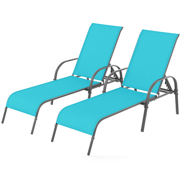 Don't leave the lounge chairs outside in raining days for prolonging its' using life <br>Made of Sun-proof and breathable fabric for long-lasting use <br>Powder coated steel frame provides sturdy support <br>Thick legs and anti-slip pads provide extra sta