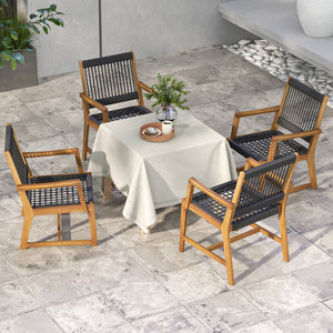 Hand-woven plastic ropes for better breathability and good supportability<br>Come with 360 lbs weight capacity for each chair thanks to solid acacia woods<br>Reinforced crossbars for additional stability<br>Create more seating areas with 19 inches deep se