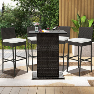 30 inch seat height is compatible with most bar tables<br>Much cozier with soft cushions  cozy footrest and backrest<br>Smooth zippers for easy maintenance of cushion covers<br>Fixing straps keep the cushions in place<br>Reinforced metal frame for high st