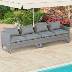 3 boxes shipment  delivery time may vary <br>Screws in box A for easy assemble <br>Make it perfect for outdoor use with colorfast PE wicker <br>Ensure strong stability with sturdy metal frame <br>Soft padded cushions for optimal comfort <br>Make the sofas
