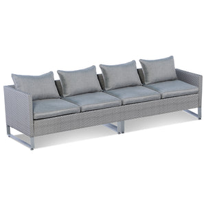 3 boxes shipment  delivery time may vary <br>Screws in box A for easy assemble <br>Make it perfect for outdoor use with colorfast PE wicker <br>Ensure strong stability with sturdy metal frame <br>Soft padded cushions for optimal comfort <br>Make the sofas