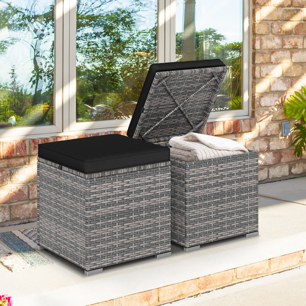 Can be used as a storage box  a footstool  a side table or an additional seat<br>Ample storage space inside offers more convenience<br>Soft seat cushions bring you optimal comfort<br>Smooth zippers make the cushion cover easy to remove and wash<br>Stable 