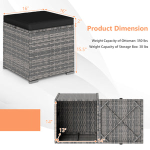 Can be used as a storage box  a footstool  a side table or an additional seat<br>Ample storage space inside offers more convenience<br>Soft seat cushions bring you optimal comfort<br>Smooth zippers make the cushion cover easy to remove and wash<br>Stable 