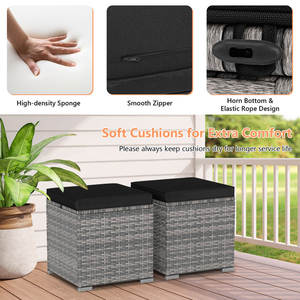 Can be used as a storage box  a footstool  a side table or an additional seat<br>Ample storage space inside offers more convenience<br>Soft seat cushions bring you optimal comfort<br>Smooth zippers make the cushion cover easy to remove and wash<br>Stable 
