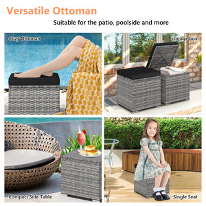 Can be used as a storage box  a footstool  a side table or an additional seat<br>Ample storage space inside offers more convenience<br>Soft seat cushions bring you optimal comfort<br>Smooth zippers make the cushion cover easy to remove and wash<br>Stable 