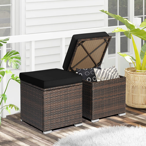 Can be used as a storage box  a footstool  a side table or an additional seat<br>Ample storage space inside offers more convenience<br>Soft seat cushions bring you optimal comfort<br>Smooth zippers make the cushion cover easy to remove and wash<br>Stable 