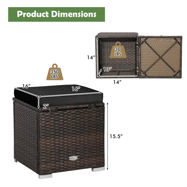 Can be used as a storage box  a footstool  a side table or an additional seat<br>Ample storage space inside offers more convenience<br>Soft seat cushions bring you optimal comfort<br>Smooth zippers make the cushion cover easy to remove and wash<br>Stable 
