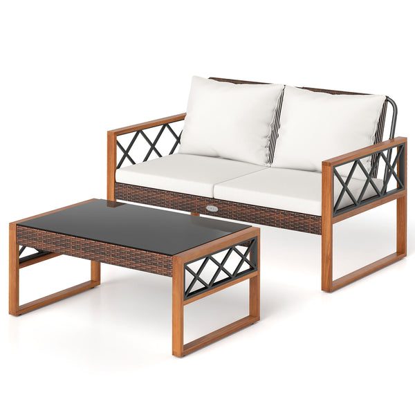 Enhance longevity to maintain its elegant appearance with sun-protective PE rattan<br>Large cushions with soft padded fillings for optimal comfort<br>Removable and washable cushion covers for great convenience<br>Make you feel more comfortable with ergono