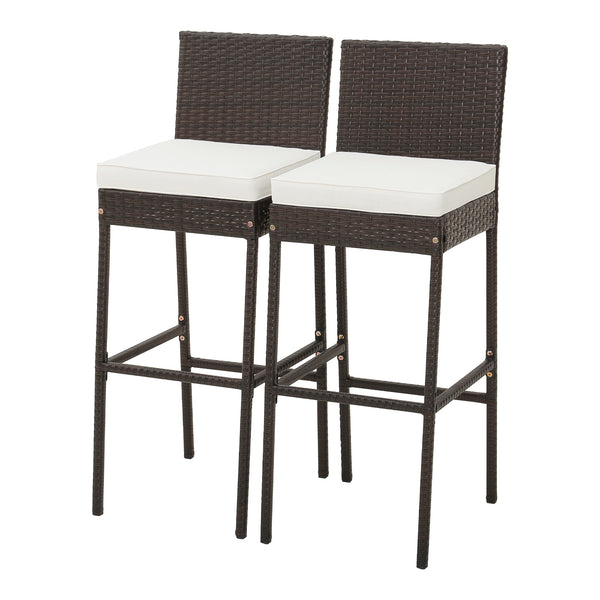 30 inch seat height is compatible with most bar tables<br>Much cozier with soft cushions  cozy footrest and backrest<br>Smooth zippers for easy maintenance of cushion covers<br>Fixing straps keep the cushions in place<br>Reinforced metal frame for high st