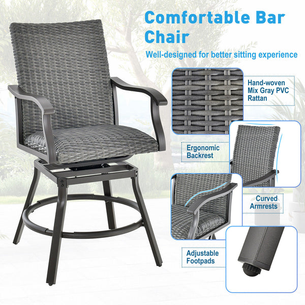 4D fiber-filled seat cushion is quick dry and comfortable<br>Enjoy added convenience with the 360Â° swivel feature<br>Relax your feet with the footrest that features an anti-slip mat<br>Experience relaxation with the curved backrest and armrests<br>Alumin