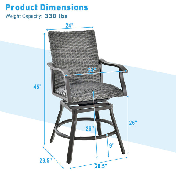 4D fiber-filled seat cushion is quick dry and comfortable<br>Enjoy added convenience with the 360Â° swivel feature<br>Relax your feet with the footrest that features an anti-slip mat<br>Experience relaxation with the curved backrest and armrests<br>Alumin