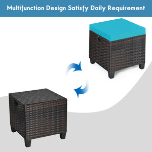 The sturdy and solid steel frame ensures sturdiness and durability<br>Premium and hand-woven rattan suitable for outdoor<br>Premium cushions for maximum comfort<br>The water-proof cushion cover is removable and washable<br>Fixed by ropes to prevent the cu