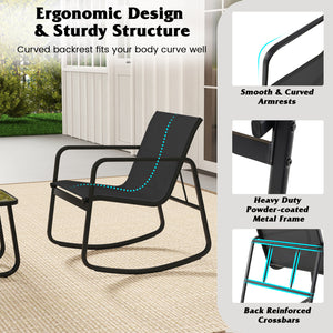 Rock stably with non-slip pads and adjustable stopper<br>Curved seat and back make you more relaxed<br>Made of premium material for long-time use<br>Quick-drying and breathable seat fabric offers more comfort<br>Reinforced metal frame offers strong suppor