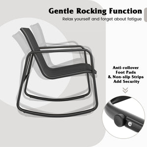 Rock stably with non-slip pads and adjustable stopper<br>Curved seat and back make you more relaxed<br>Made of premium material for long-time use<br>Quick-drying and breathable seat fabric offers more comfort<br>Reinforced metal frame offers strong suppor