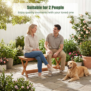 This natural woodÂ exhibits a beautiful grain  creating pleasing visual aesthetics <br>A splinter-free surfaceÂ results from theÂ high hardnessÂ of premium timber <br>Sturdy X-shaped legsÂ firmly ensure solid ground stabilityÂ for safe sitting <br>Two cro