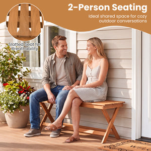 This natural woodÂ exhibits a beautiful grain  creating pleasing visual aesthetics <br>A splinter-free surfaceÂ results from theÂ high hardnessÂ of premium timber <br>Sturdy X-shaped legsÂ firmly ensure solid ground stabilityÂ for safe sitting <br>Two cro