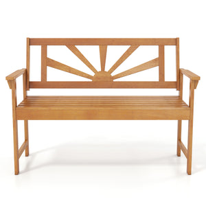 Seats up to 2 adults with a 42.5" seat width and a 800 lbs max load<br>Built with reinforced bars under the seat for stronger support<br>Solid acacia wood frame lasts longer with cracking resistance<br>Slatted panels keep airflow moving for cooler relaxat