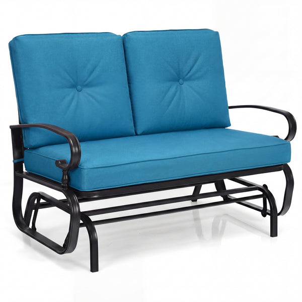 Make the outdoor enjoyment even longer with this outdoor swing glider bench! Â  Through swinging back and forth  this 2-person patio glider chair not only brings a smooth and quiet rocking experience  but also allows you and the one you loved to swing tog