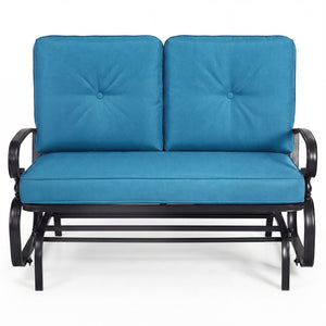 Make the outdoor enjoyment even longer with this outdoor swing glider bench! Â  Through swinging back and forth  this 2-person patio glider chair not only brings a smooth and quiet rocking experience  but also allows you and the one you loved to swing tog