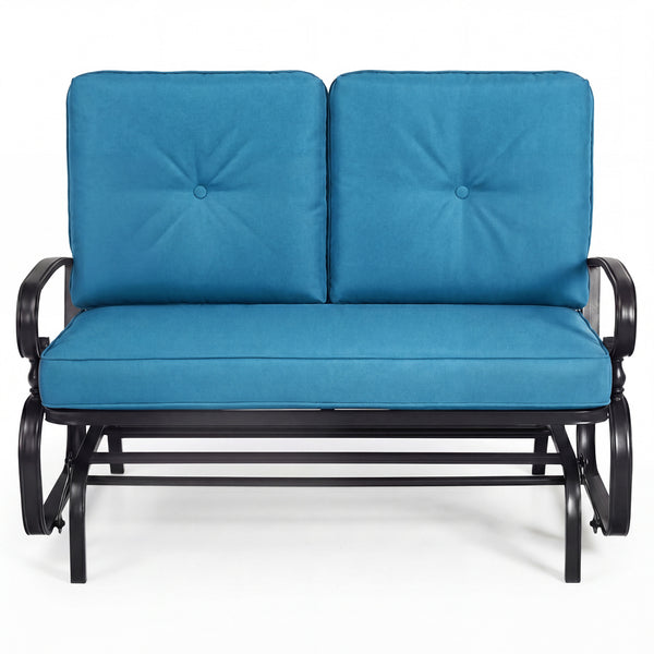 Make the outdoor enjoyment even longer with this outdoor swing glider bench! Â  Through swinging back and forth  this 2-person patio glider chair not only brings a smooth and quiet rocking experience  but also allows you and the one you loved to swing tog