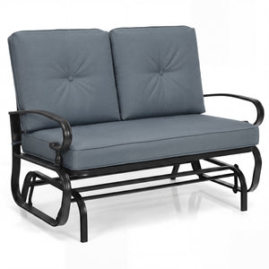 Make the outdoor enjoyment even longer with this outdoor swing glider bench! Â  Through swinging back and forth  this 2-person patio glider chair not only brings a smooth and quiet rocking experience  but also allows you and the one you loved to swing tog