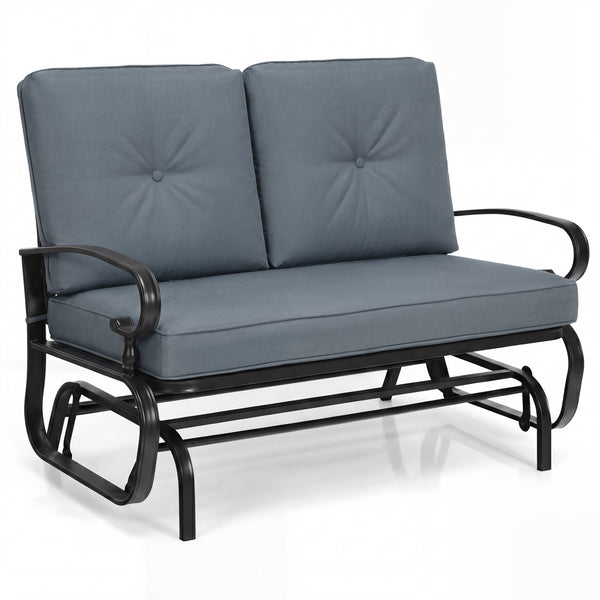 Make the outdoor enjoyment even longer with this outdoor swing glider bench! Â  Through swinging back and forth  this 2-person patio glider chair not only brings a smooth and quiet rocking experience  but also allows you and the one you loved to swing tog