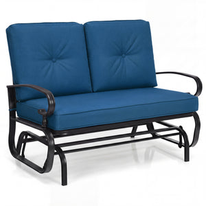 Make the outdoor enjoyment even longer with this outdoor swing glider bench! Â  Through swinging back and forth  this 2-person patio glider chair not only brings a smooth and quiet rocking experience  but also allows you and the one you loved to swing tog