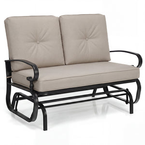 Make the outdoor enjoyment even longer with this outdoor swing glider bench! Â  Through swinging back and forth  this 2-person patio glider chair not only brings a smooth and quiet rocking experience  but also allows you and the one you loved to swing tog