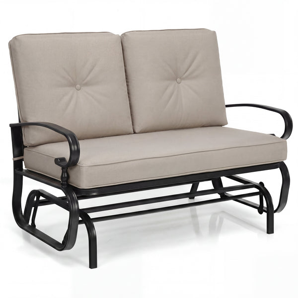 Make the outdoor enjoyment even longer with this outdoor swing glider bench! Â  Through swinging back and forth  this 2-person patio glider chair not only brings a smooth and quiet rocking experience  but also allows you and the one you loved to swing tog