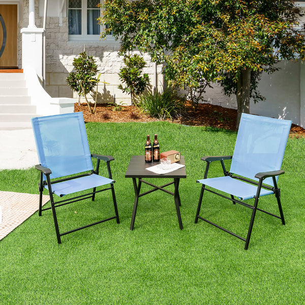 Hold up to 330 lbs max load with the support of sturdy and anti-rust metal frame<br>Add extra stability while protecting the floor thanks to anti-slip foot pads<br>Save your outdoor space with folding design<br>Allow you to carry them with ease because of