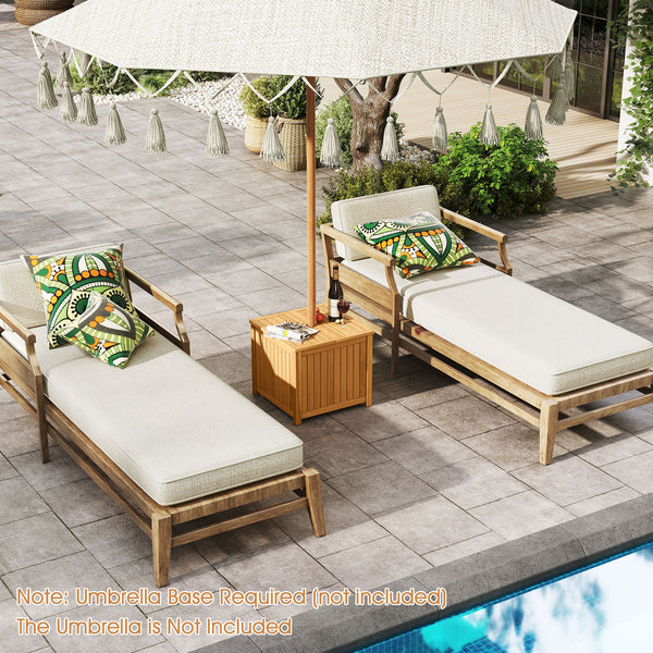 Premium acacia wood offers long-lasting outdoor use<br>2.3-inch umbrella hole fits most patio umbrellas (the umbrella is not included)<br>Removable base allows easy placement of umbrella stand<br>Note: Umbrella base required (not included)<br>Square One: 