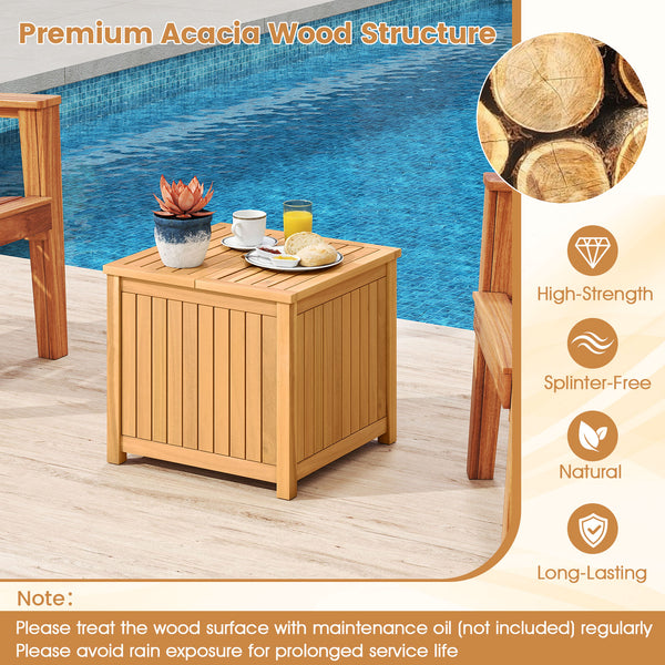 Premium acacia wood offers long-lasting outdoor use<br>2.3-inch umbrella hole fits most patio umbrellas (the umbrella is not included)<br>Removable base allows easy placement of umbrella stand<br>Note: Umbrella base required (not included)<br>Square One: 