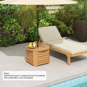 Premium acacia wood offers long-lasting outdoor use<br>2.3-inch umbrella hole fits most patio umbrellas (the umbrella is not included)<br>Removable base allows easy placement of umbrella stand<br>Note: Umbrella base required (not included)<br>Square One: 