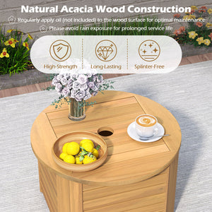 Premium acacia wood offers long-lasting outdoor use<br>2.3-inch umbrella hole fits most patio umbrellas (the umbrella is not included)<br>Removable base allows easy placement of umbrella stand<br>Note: Umbrella base required (not included)<br>Square One: 