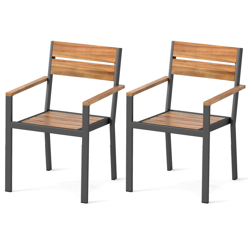 Please avoid rain exposure for prolonged service life<br>Please regularly oil the wood surface for optimal maintenance<br>Crafted with premium acacia wood and a metal frame for durability<br>comes with non-slip foot pads for easy use on uneven floors<br>D