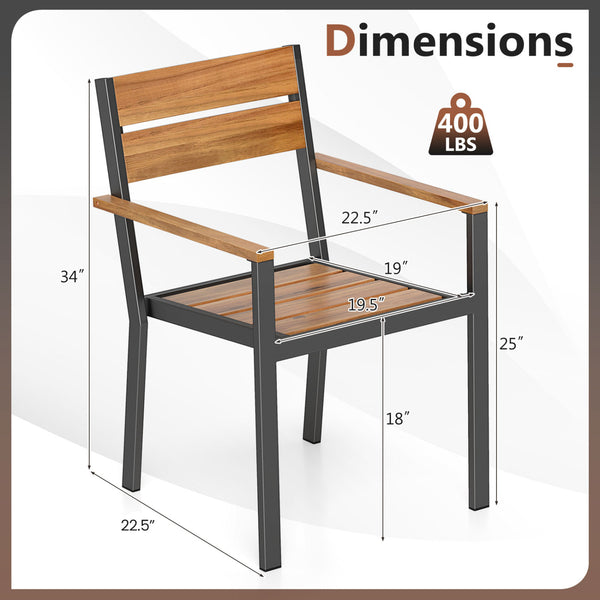 Please avoid rain exposure for prolonged service life<br>Please regularly oil the wood surface for optimal maintenance<br>Crafted with premium acacia wood and a metal frame for durability<br>comes with non-slip foot pads for easy use on uneven floors<br>D